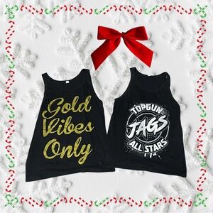 Black Kids Tank Tops - Gold Vibes Only & Topgun Jags All Stars